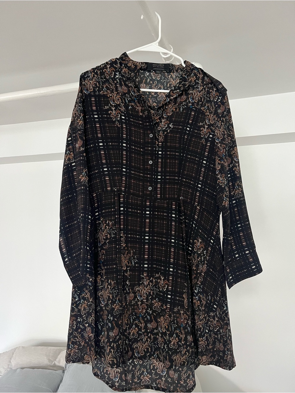 AllSaints Print Silk Dress